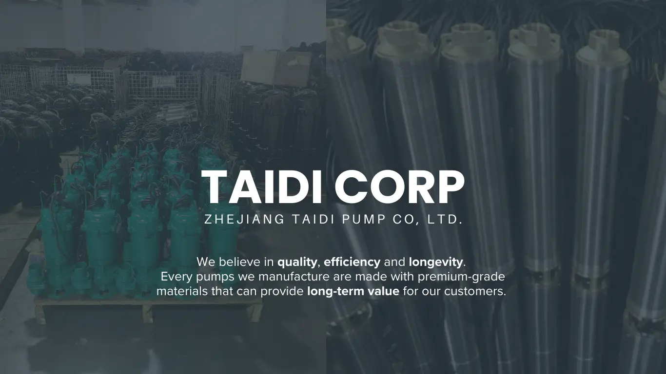 Taidi Corp wide range of high-performance deep well pumps and sewage pumps